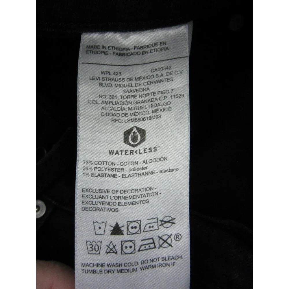 Levi Strauss Signature Mens Jeans 33x30 (Actual 29x27.5)  Black Denim Slim Leg
